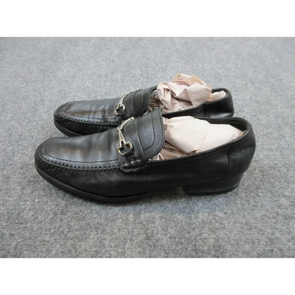 Bruno Magli Loafers Mens Size‎ 11 M Black Leather Horsebit Dress Shoes Italy